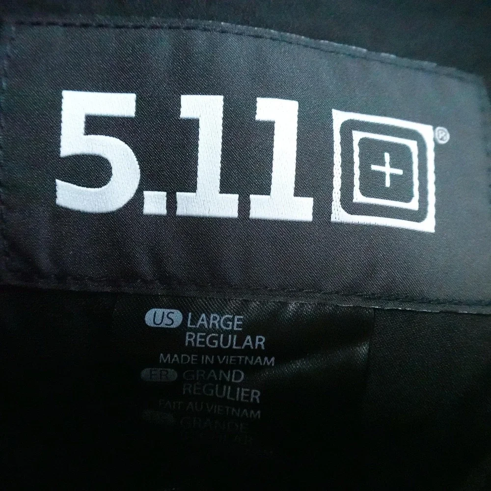 NEW 5.11 Tactical Jacket Mens L Black Softshell Full Zip Windbreaker Coat Work